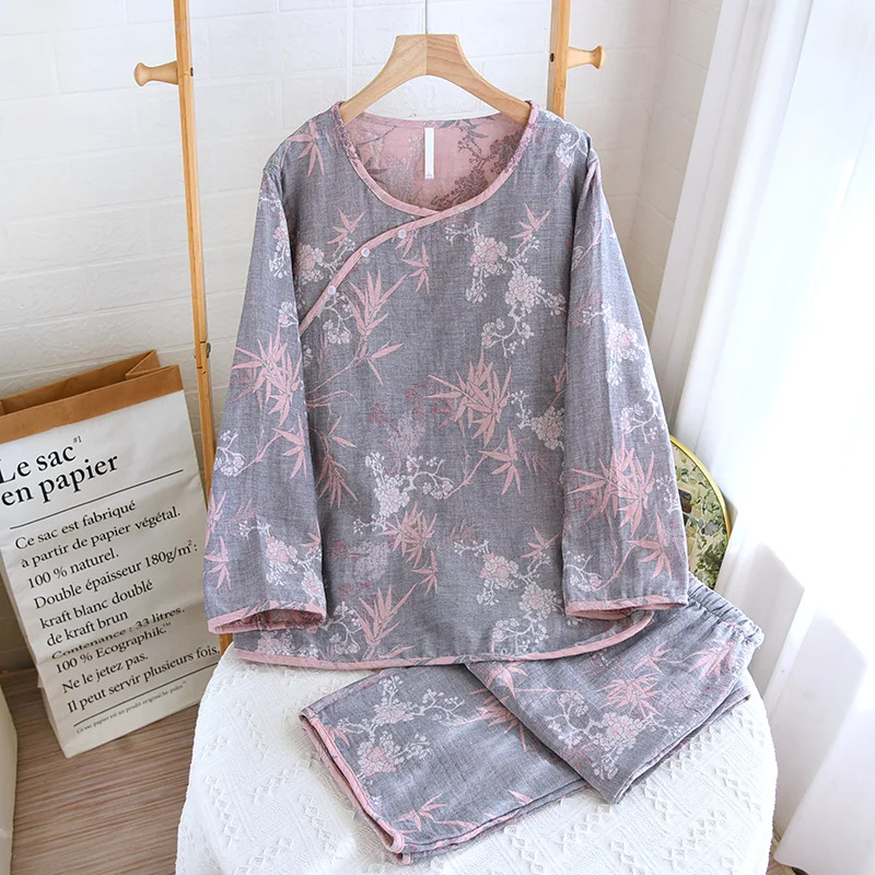 MICOACH 古風緹花雙層棉紗居家服A款