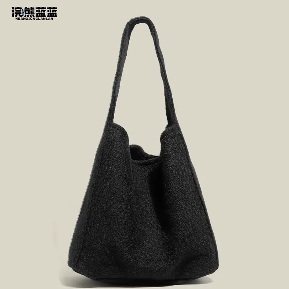 MICOACH 樂天爆款浣熊藍藍毛呢單肩包