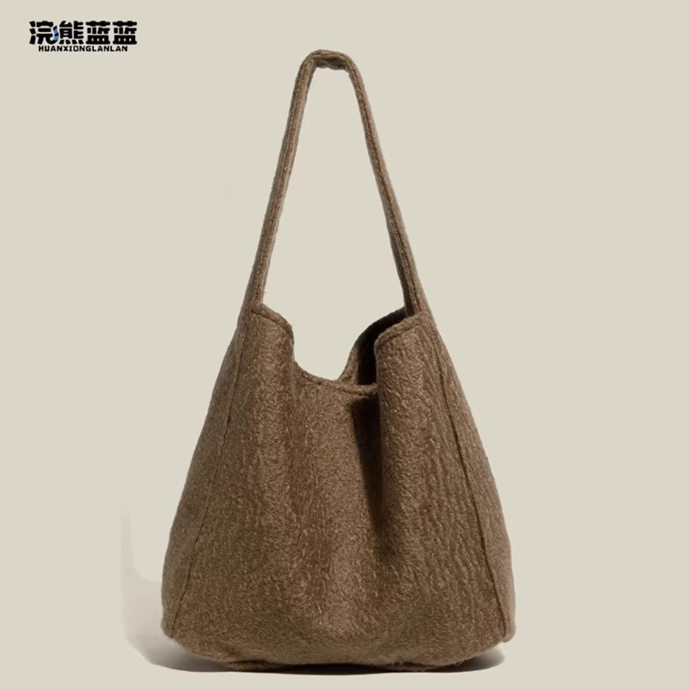 MICOACH 樂天爆款浣熊藍藍毛呢單肩包