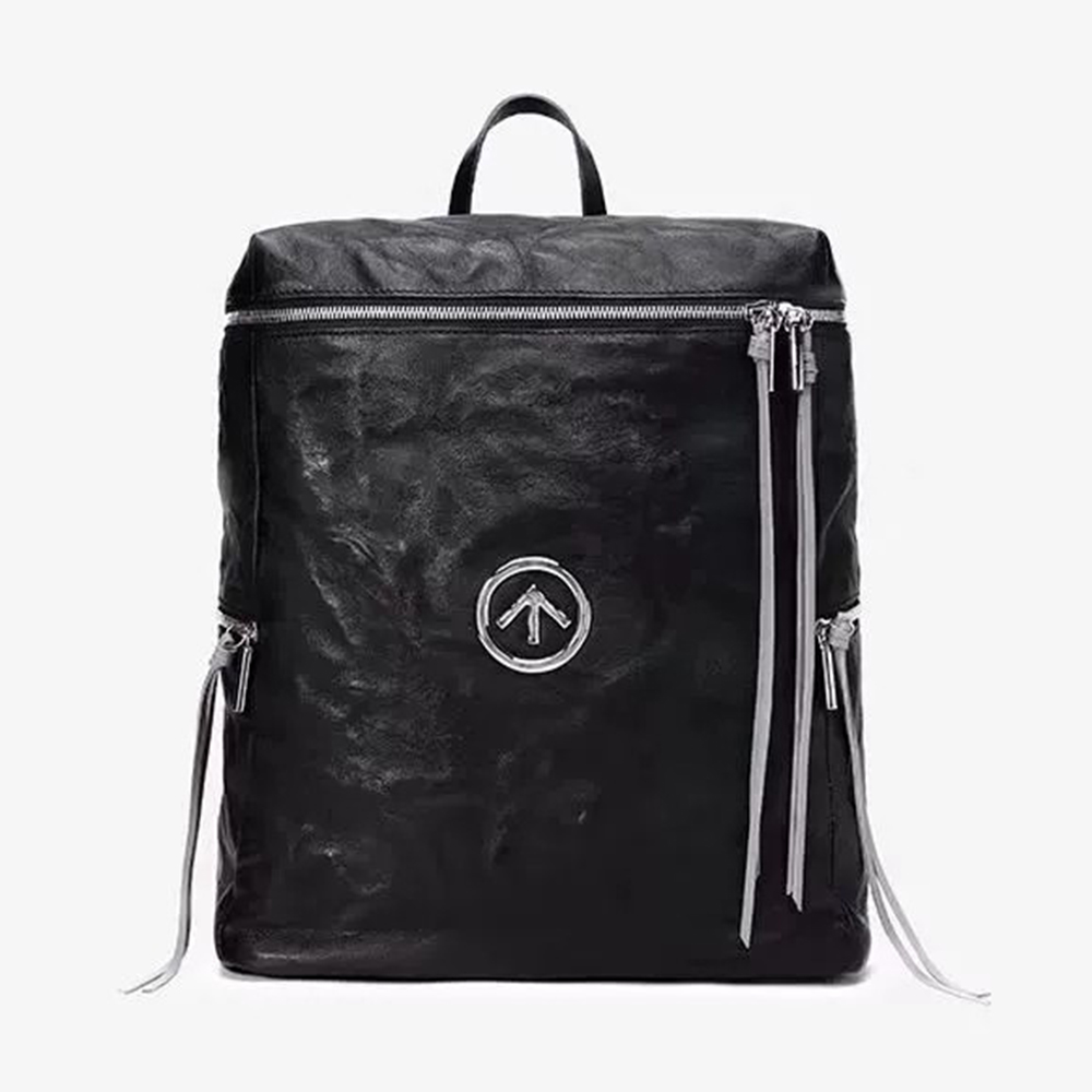 GROTTO個樂 個性主義皺摺黑石背包