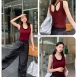 MICOACH 春夏撞色假兩件Y字美背背心