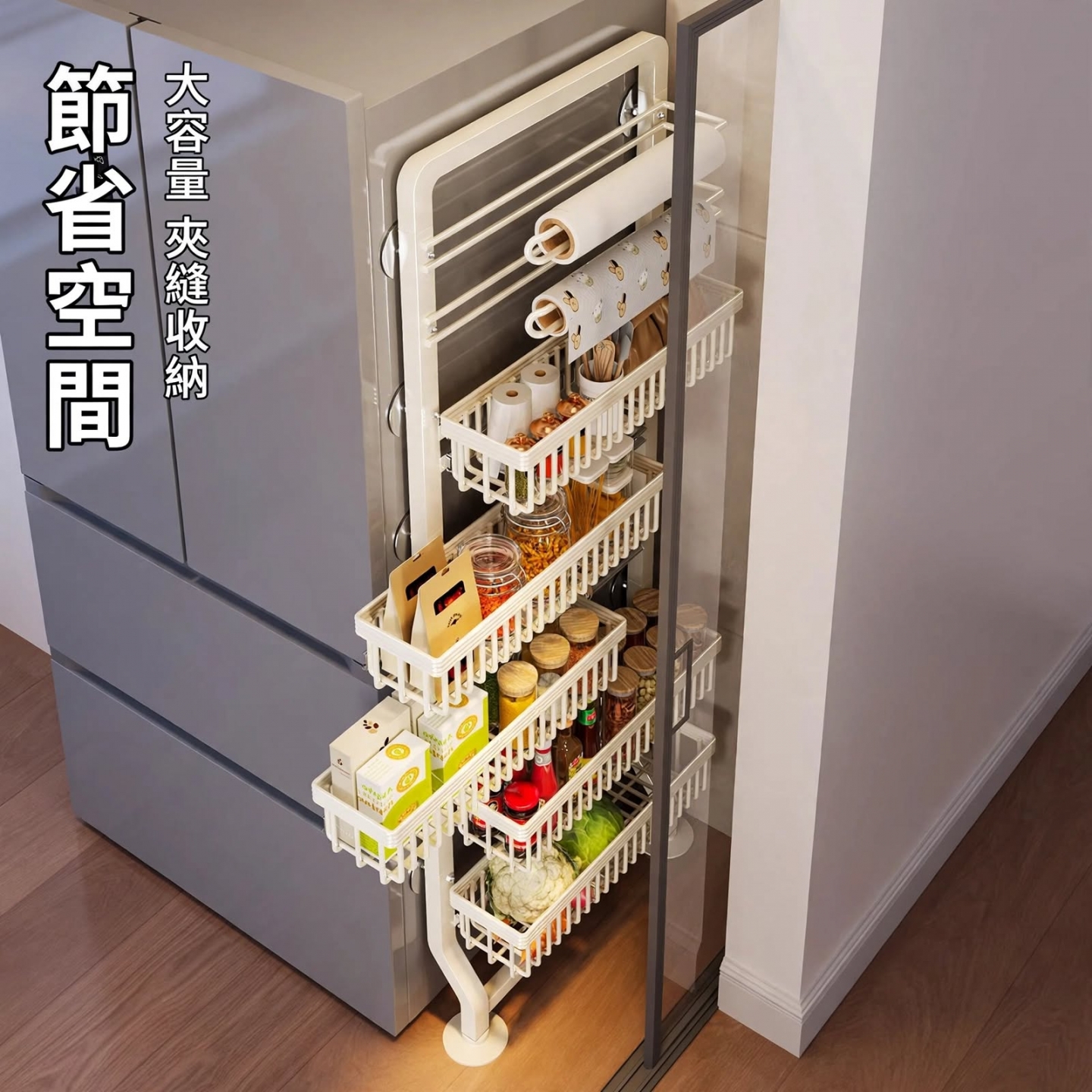 悅生活—Best buy 7層窄縫冰箱置物抽屜架