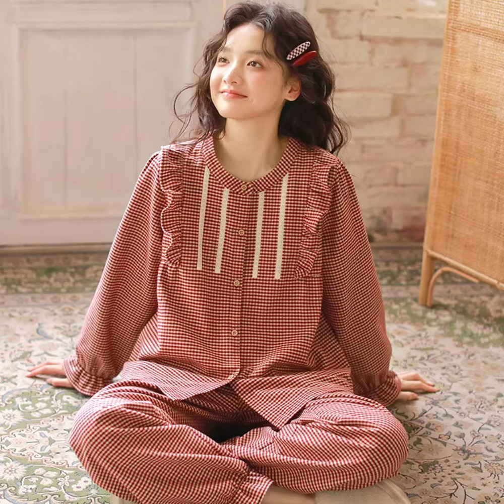 MICOACH 春秋純棉雙面磨毛甜美居家休閒衣褲組