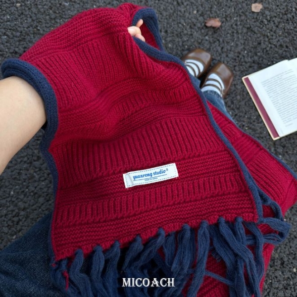 MICOACH 丹麥專櫃爆款滾邊流蘇圍巾
