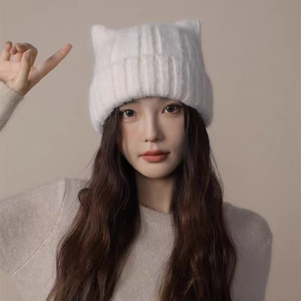 MICOACH 日系貓耳朵針織毛線帽