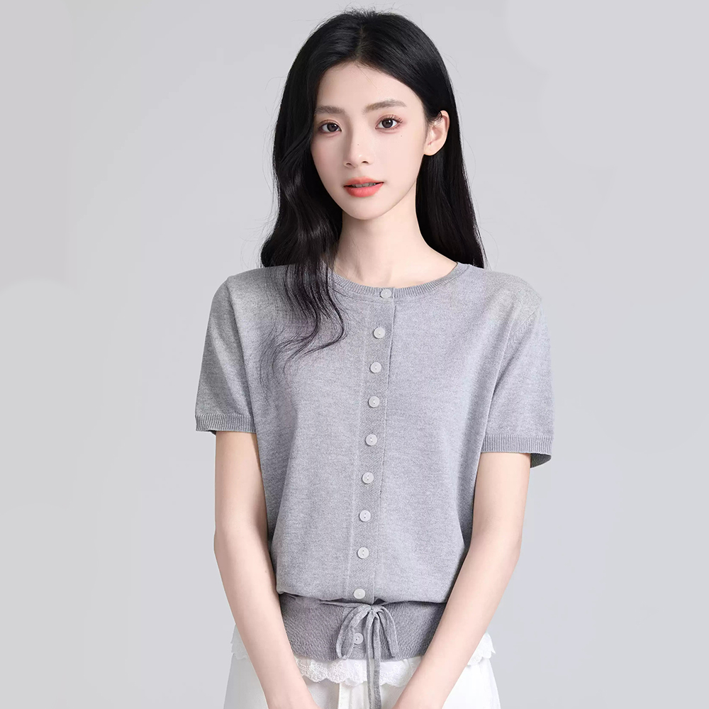 MICOACH 針織蕾絲收腰上衣